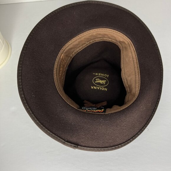 Indiana Jones Hat Men's Adjustable Brown Wool Size Small 2008 - Picture 6 of 10